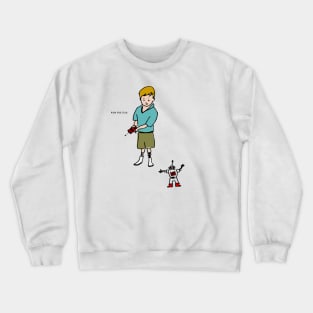 Boy with toy robot : Crewneck Sweatshirt